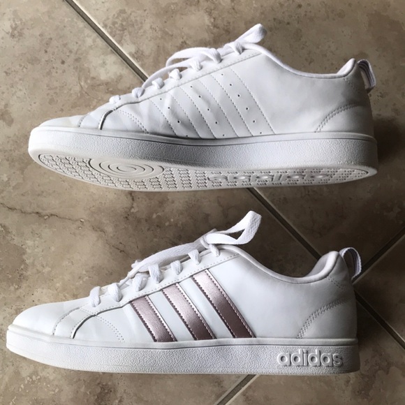 Adidas White and Rose Gold Women's Sneakers - Picture 2 of 13